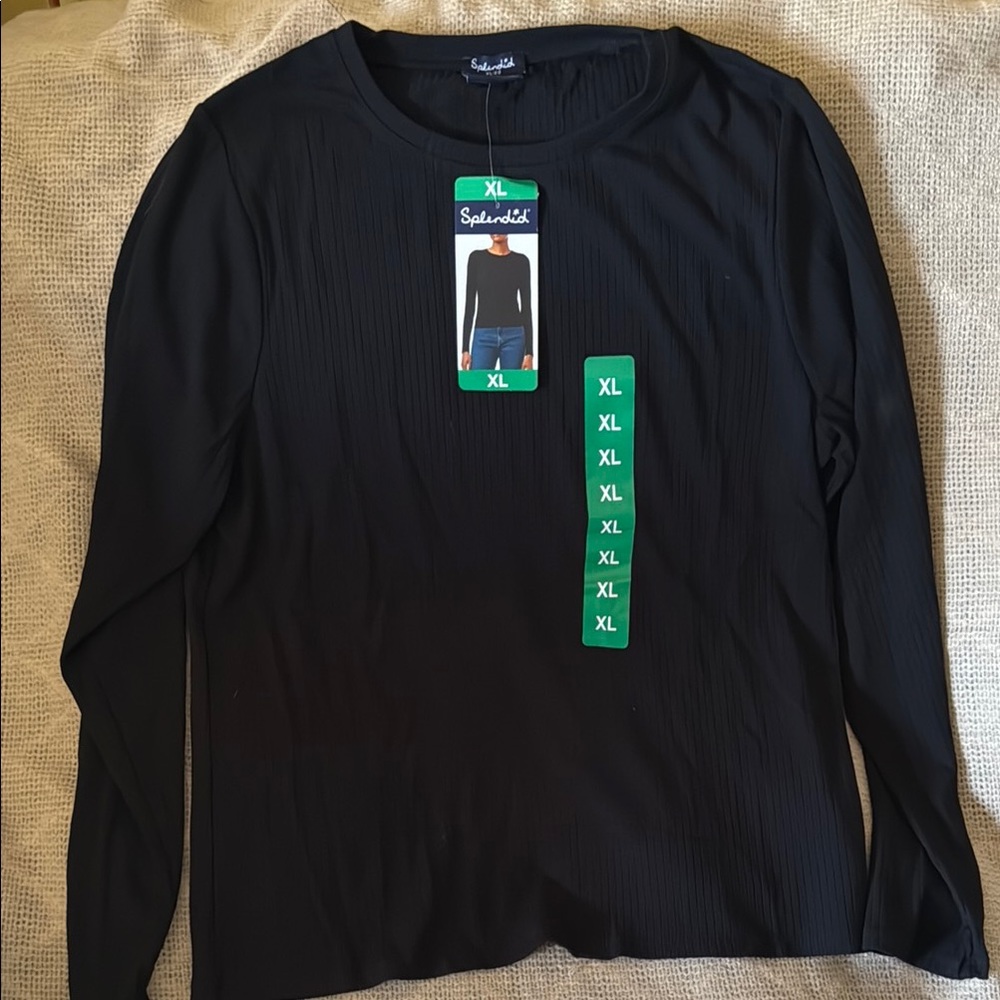 Splendid Classic Black Long Sleeve Tee XL